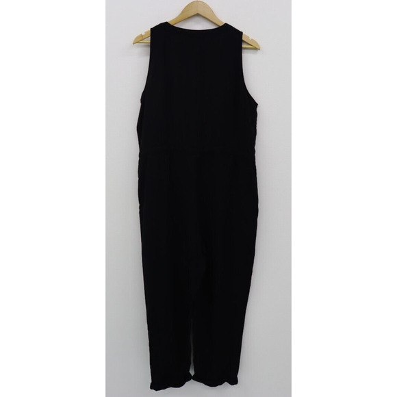 Love Tree Women's Black Tencel Sleeveless Jumpsuit Size L NWT NEW Tie Waist - Picture 8 of 13